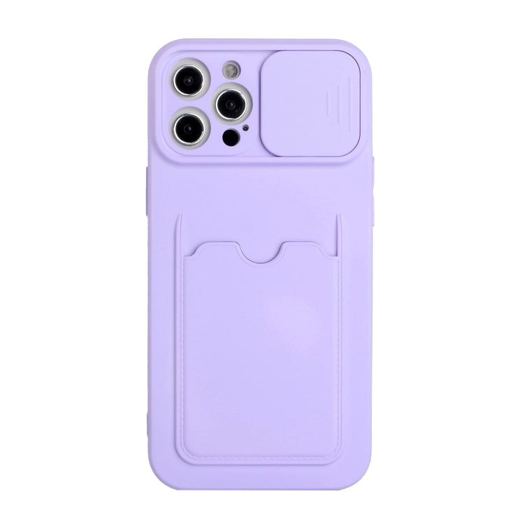 For iPhone 12 Pro Max Sliding Camera Cover Design TPU Protective Case with Card Slot
