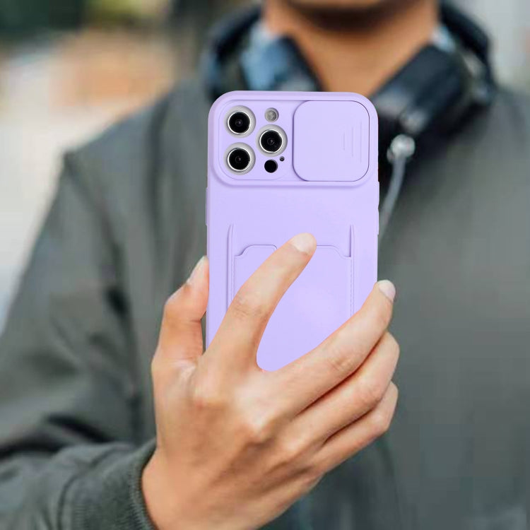 For iPhone 12 Pro Max Sliding Camera Cover Design TPU Protective Case with Card Slot