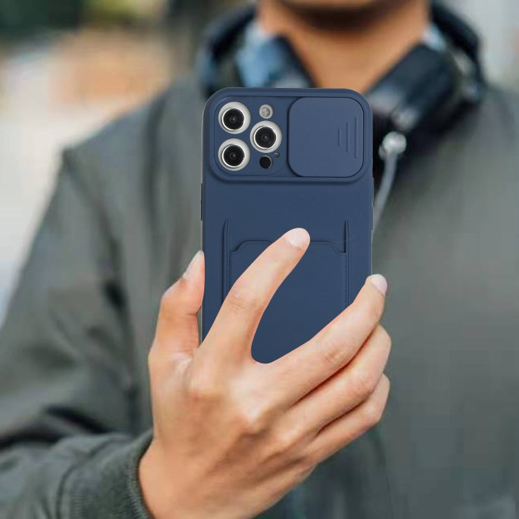 For iPhone 12 Pro Max Sliding Camera Cover Design TPU Protective Case with Card Slot