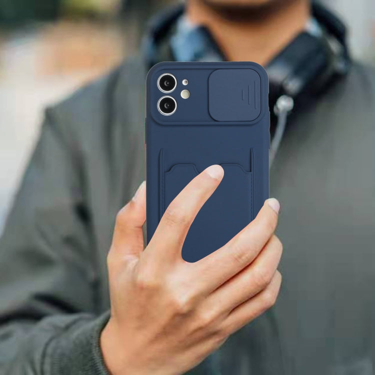 For iPhone 12 Sliding Camera Cover Design TPU Protective Case with Card Slot