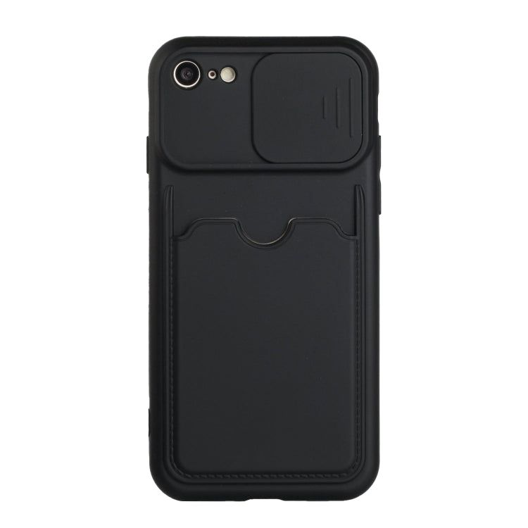 For iPhone SE 2022 / SE 2020 / 8 / 7 Sliding Camera Cover Design TPU Protective Case with Card Slot