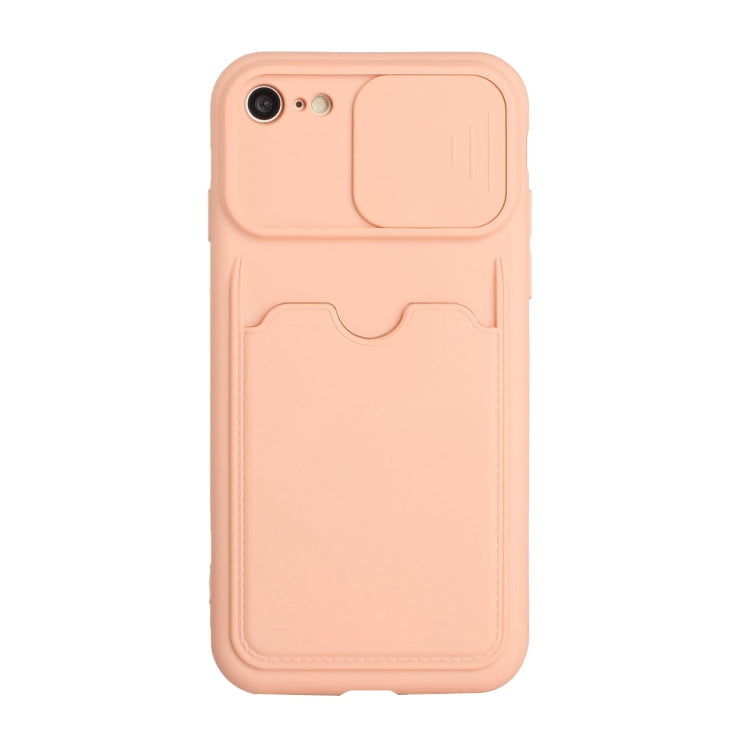 For iPhone SE 2022 / SE 2020 / 8 / 7 Sliding Camera Cover Design TPU Protective Case with Card Slot