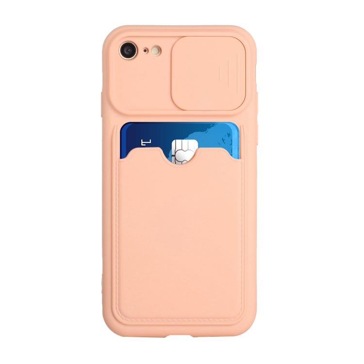 For iPhone SE 2022 / SE 2020 / 8 / 7 Sliding Camera Cover Design TPU Protective Case with Card Slot