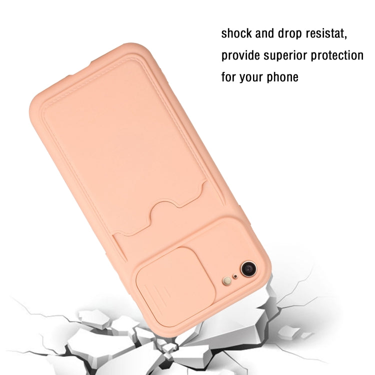 For iPhone SE 2022 / SE 2020 / 8 / 7 Sliding Camera Cover Design TPU Protective Case with Card Slot