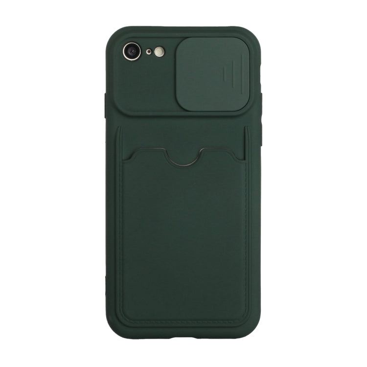 For iPhone SE 2022 / SE 2020 / 8 / 7 Sliding Camera Cover Design TPU Protective Case with Card Slot
