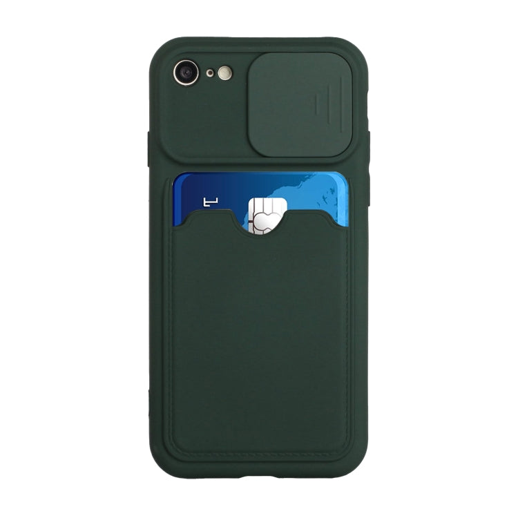 For iPhone SE 2022 / SE 2020 / 8 / 7 Sliding Camera Cover Design TPU Protective Case with Card Slot