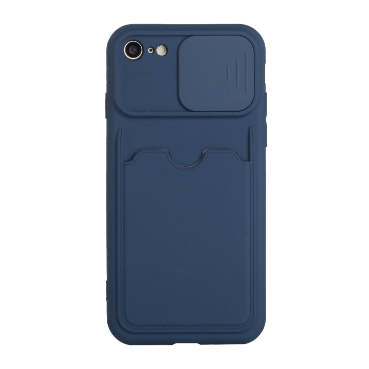 For iPhone SE 2022 / SE 2020 / 8 / 7 Sliding Camera Cover Design TPU Protective Case with Card Slot