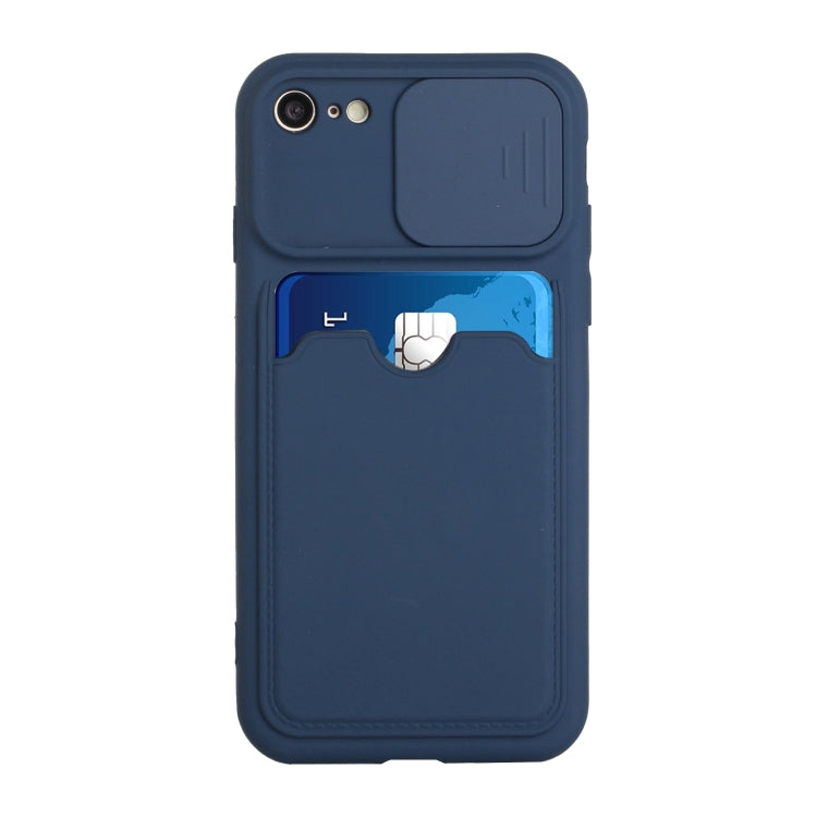 For iPhone SE 2022 / SE 2020 / 8 / 7 Sliding Camera Cover Design TPU Protective Case with Card Slot
