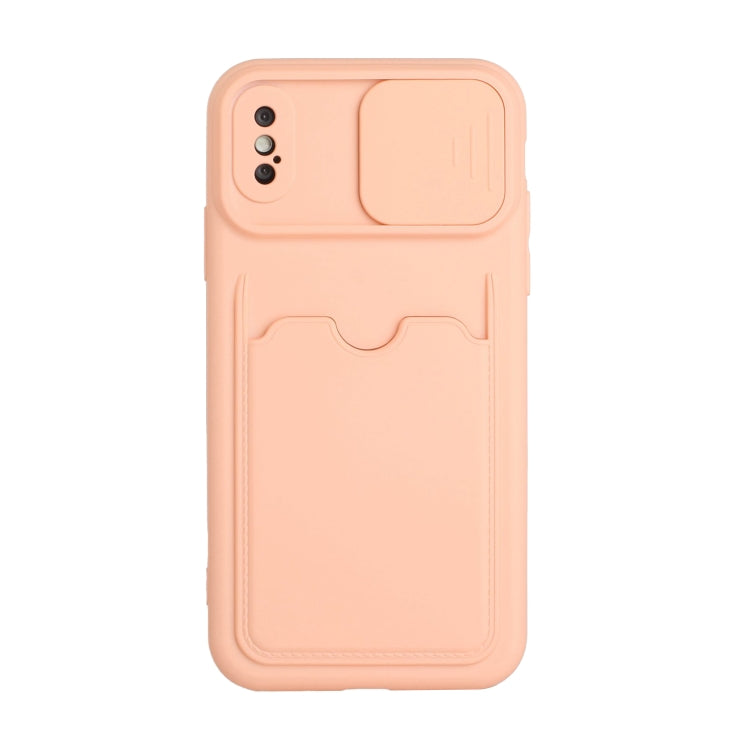 For iPhone X / XS Sliding Camera Cover Design TPU Protective Case with Card Slot
