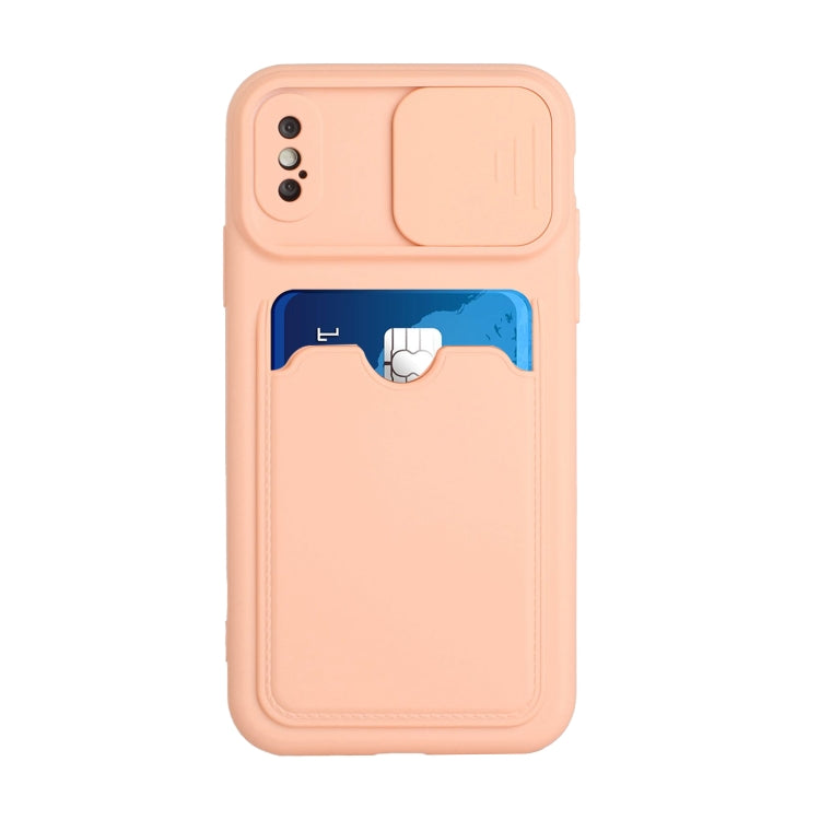 For iPhone X / XS Sliding Camera Cover Design TPU Protective Case with Card Slot