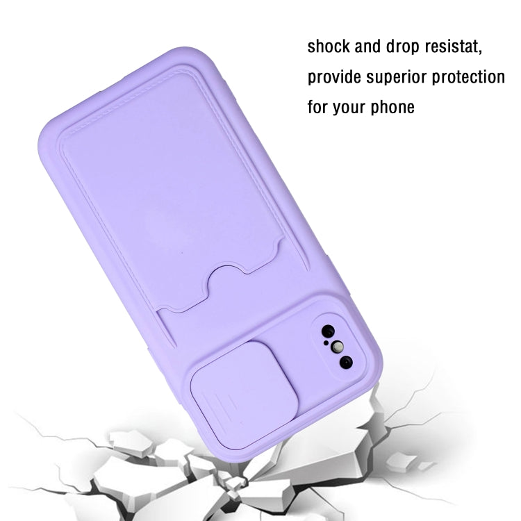 For iPhone X / XS Sliding Camera Cover Design TPU Protective Case with Card Slot