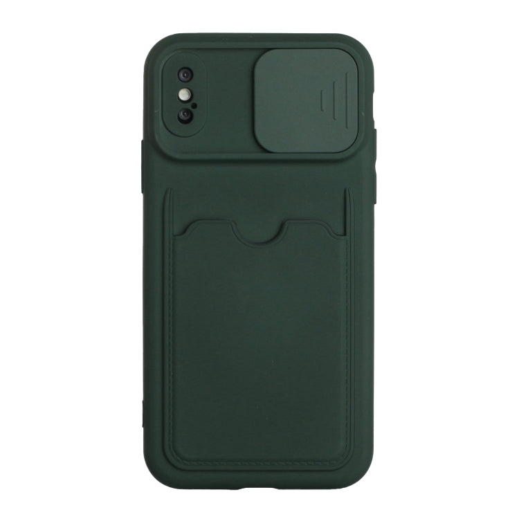 For iPhone X / XS Sliding Camera Cover Design TPU Protective Case with Card Slot