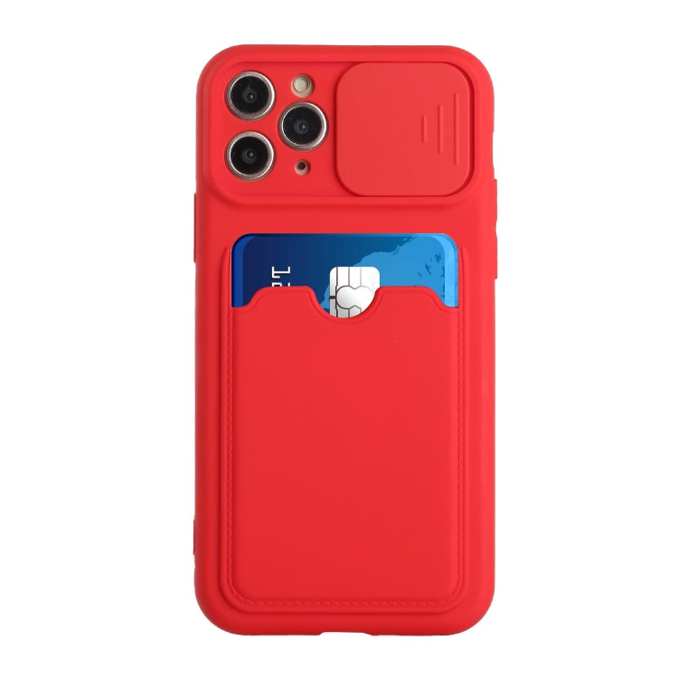 For iPhone 11 Pro Max Sliding Camera Cover Design TPU Protective Case with Card Slot
