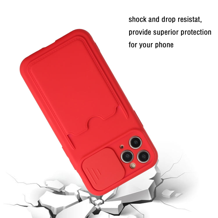 For iPhone 11 Pro Max Sliding Camera Cover Design TPU Protective Case with Card Slot