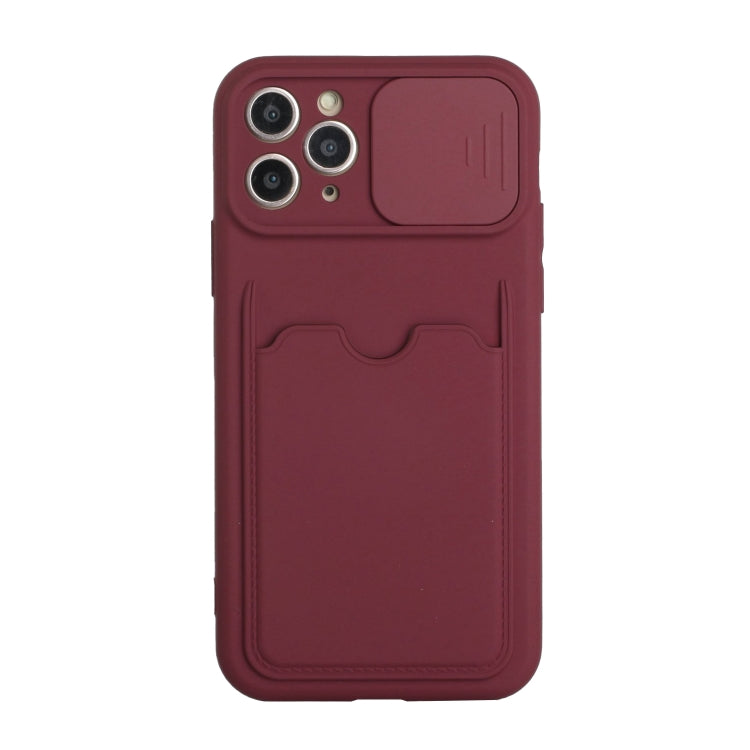 For iPhone 11 Pro Max Sliding Camera Cover Design TPU Protective Case with Card Slot