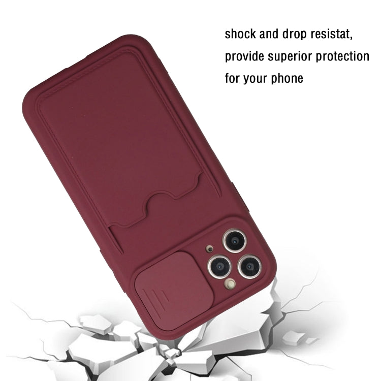 For iPhone 11 Pro Max Sliding Camera Cover Design TPU Protective Case with Card Slot