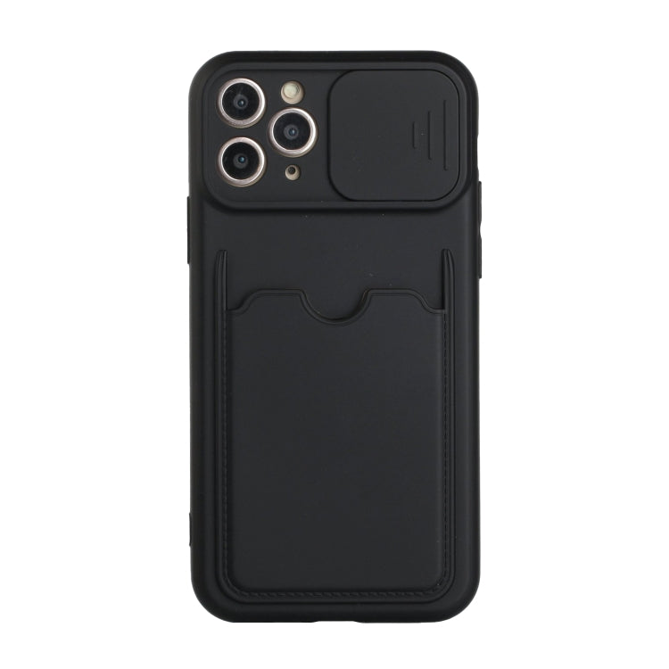 For iPhone 11 Pro Max Sliding Camera Cover Design TPU Protective Case with Card Slot