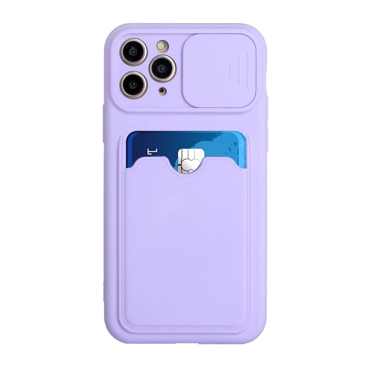 For iPhone 11 Pro Max Sliding Camera Cover Design TPU Protective Case with Card Slot