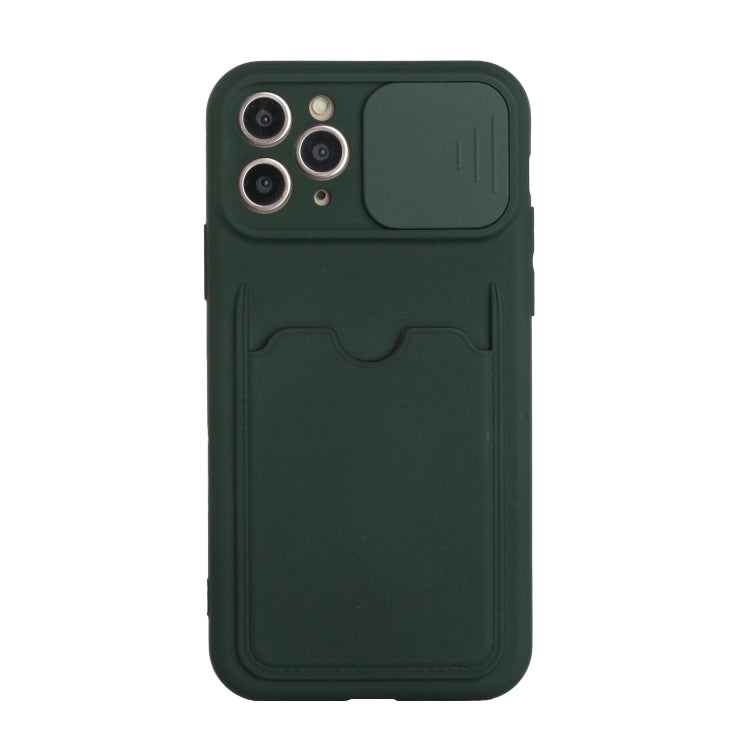 For iPhone 11 Pro Max Sliding Camera Cover Design TPU Protective Case with Card Slot