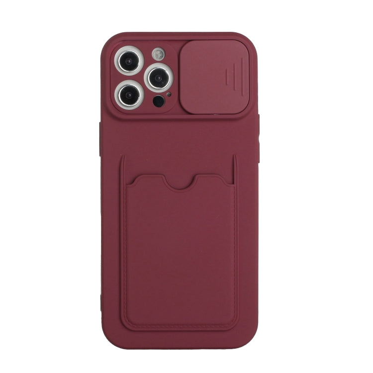 For iPhone 12 Pro Sliding Camera Cover Design TPU Protective Case with Card Slot