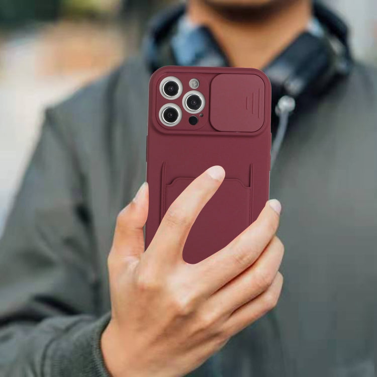 For iPhone 12 Pro Sliding Camera Cover Design TPU Protective Case with Card Slot