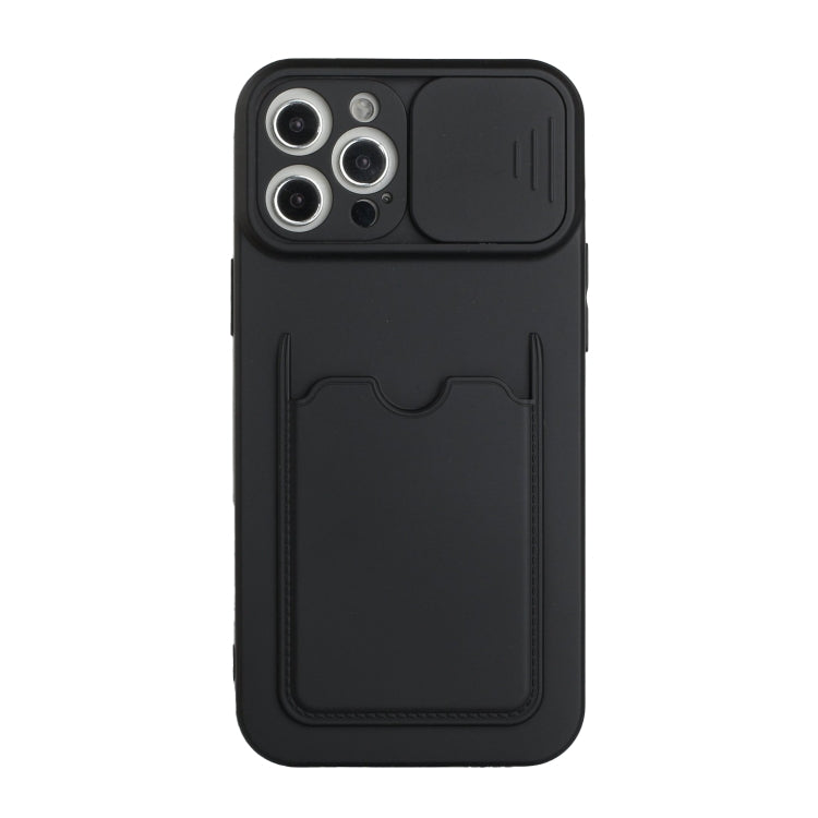 For iPhone 12 Pro Sliding Camera Cover Design TPU Protective Case with Card Slot