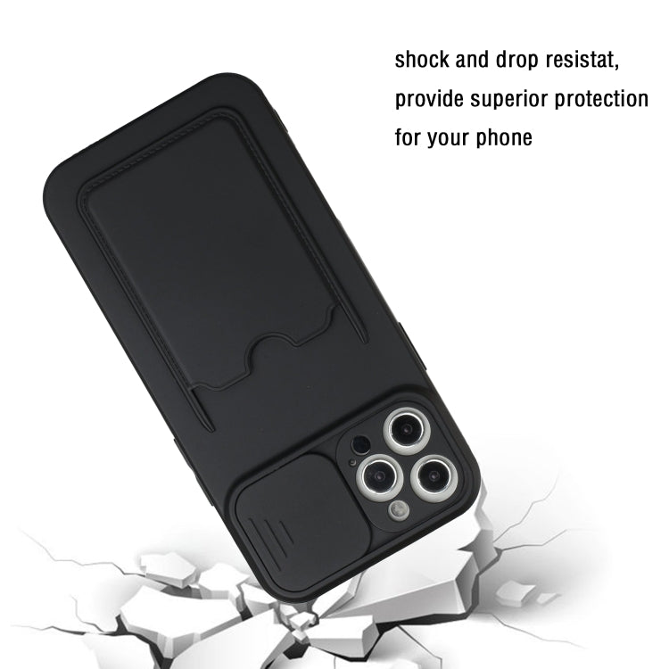 For iPhone 12 Pro Sliding Camera Cover Design TPU Protective Case with Card Slot