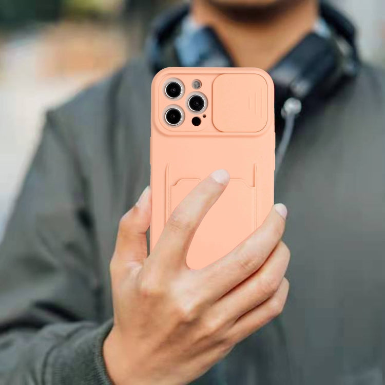 For iPhone 12 Pro Sliding Camera Cover Design TPU Protective Case with Card Slot