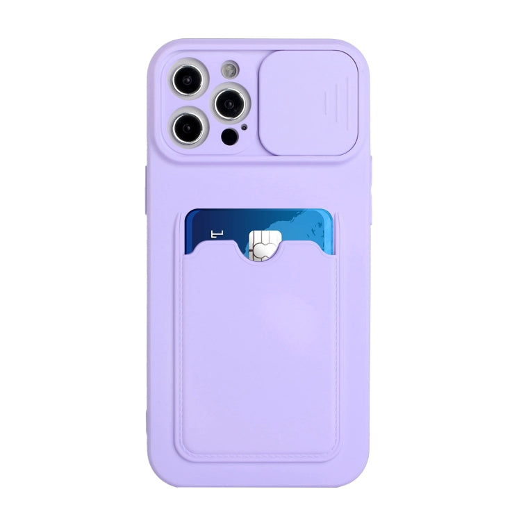 For iPhone 12 Pro Sliding Camera Cover Design TPU Protective Case with Card Slot
