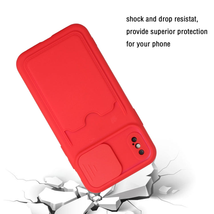 For iPhone XS Max Sliding Camera Cover Design TPU Protective Case with Card Slot