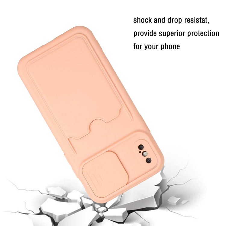 For iPhone XS Max Sliding Camera Cover Design TPU Protective Case with Card Slot