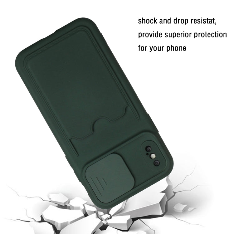 For iPhone XS Max Sliding Camera Cover Design TPU Protective Case with Card Slot