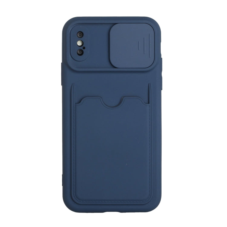 For iPhone XS Max Sliding Camera Cover Design TPU Protective Case with Card Slot