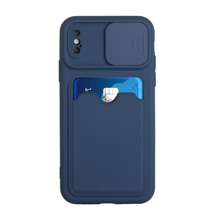 For iPhone XS Max Sliding Camera Cover Design TPU Protective Case with Card Slot