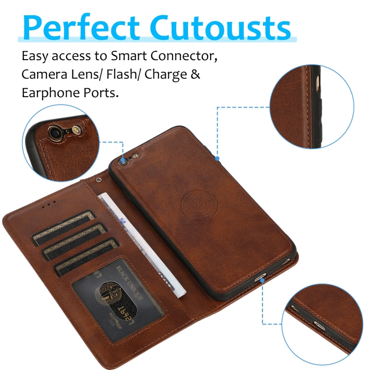 Calf Texture 2 in 1 Detachable Magnetic Back Cover Horizontal Flip Leather Case with Holder & Card Slots & Wallet & Photo Frame For iPhone 6s Plus / 6 Plus