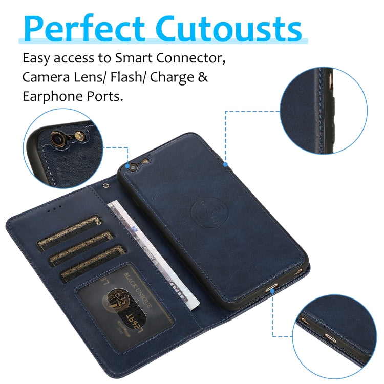 Calf Texture 2 in 1 Detachable Magnetic Back Cover Horizontal Flip Leather Case with Holder & Card Slots & Wallet & Photo Frame For iPhone 6s Plus / 6 Plus