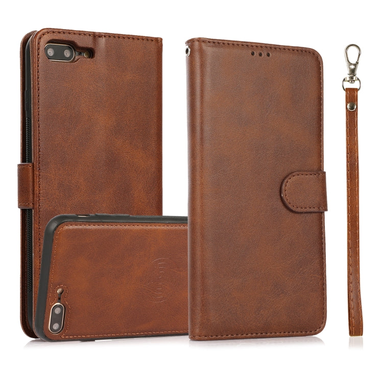 Calf Texture 2 in 1 Detachable Magnetic Back Cover Horizontal Flip Leather Case with Holder & Card Slots & Wallet & Photo Frame For iPhone 8 Plus / 7 Plus