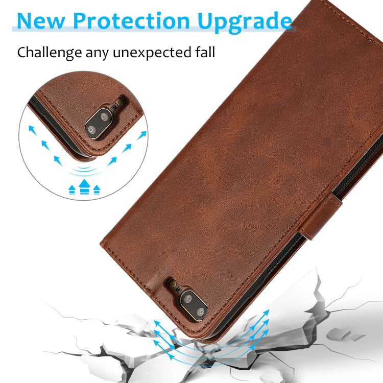 Calf Texture 2 in 1 Detachable Magnetic Back Cover Horizontal Flip Leather Case with Holder & Card Slots & Wallet & Photo Frame For iPhone 8 Plus / 7 Plus