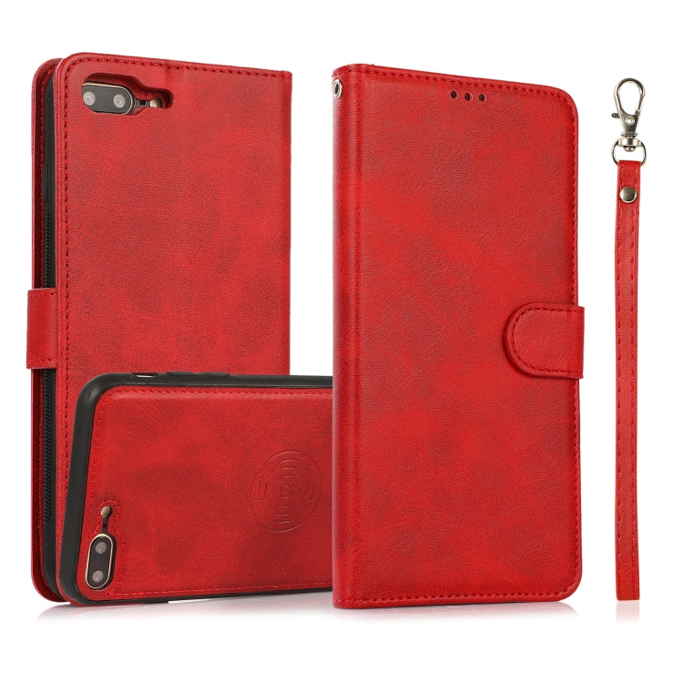 Calf Texture 2 in 1 Detachable Magnetic Back Cover Horizontal Flip Leather Case with Holder & Card Slots & Wallet & Photo Frame For iPhone 8 Plus / 7 Plus
