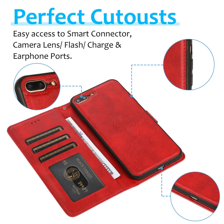 Calf Texture 2 in 1 Detachable Magnetic Back Cover Horizontal Flip Leather Case with Holder & Card Slots & Wallet & Photo Frame For iPhone 8 Plus / 7 Plus