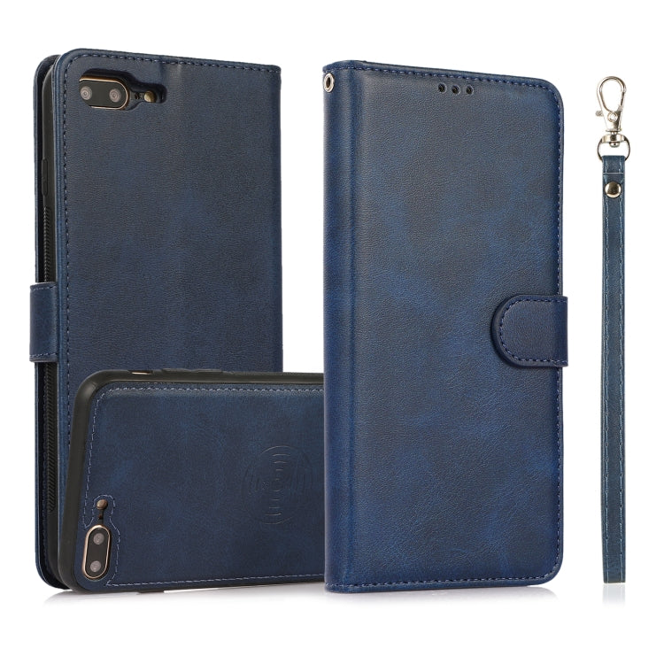 Calf Texture 2 in 1 Detachable Magnetic Back Cover Horizontal Flip Leather Case with Holder & Card Slots & Wallet & Photo Frame For iPhone 8 Plus / 7 Plus