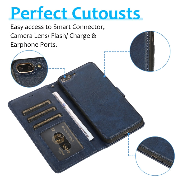 Calf Texture 2 in 1 Detachable Magnetic Back Cover Horizontal Flip Leather Case with Holder & Card Slots & Wallet & Photo Frame For iPhone 8 Plus / 7 Plus