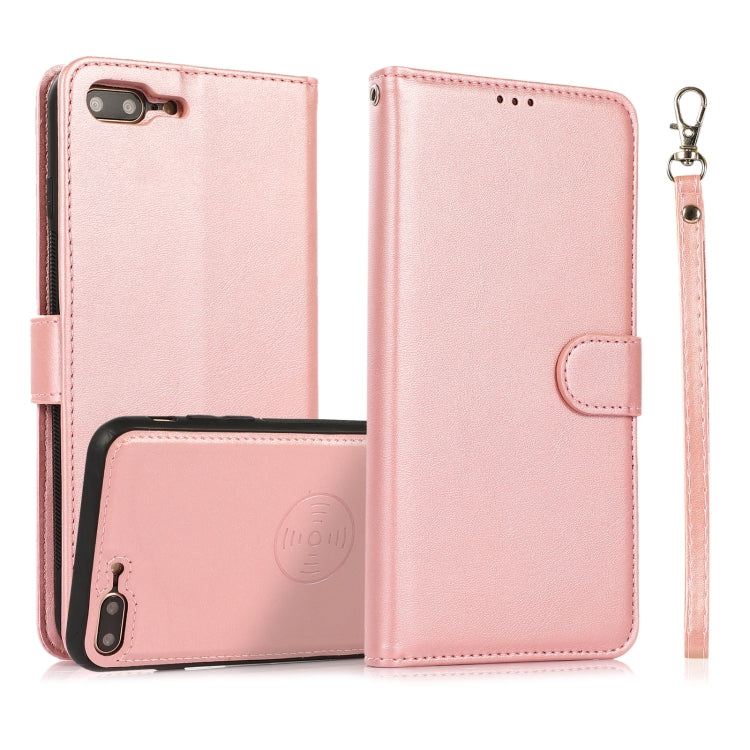 Calf Texture 2 in 1 Detachable Magnetic Back Cover Horizontal Flip Leather Case with Holder & Card Slots & Wallet & Photo Frame For iPhone 8 Plus / 7 Plus