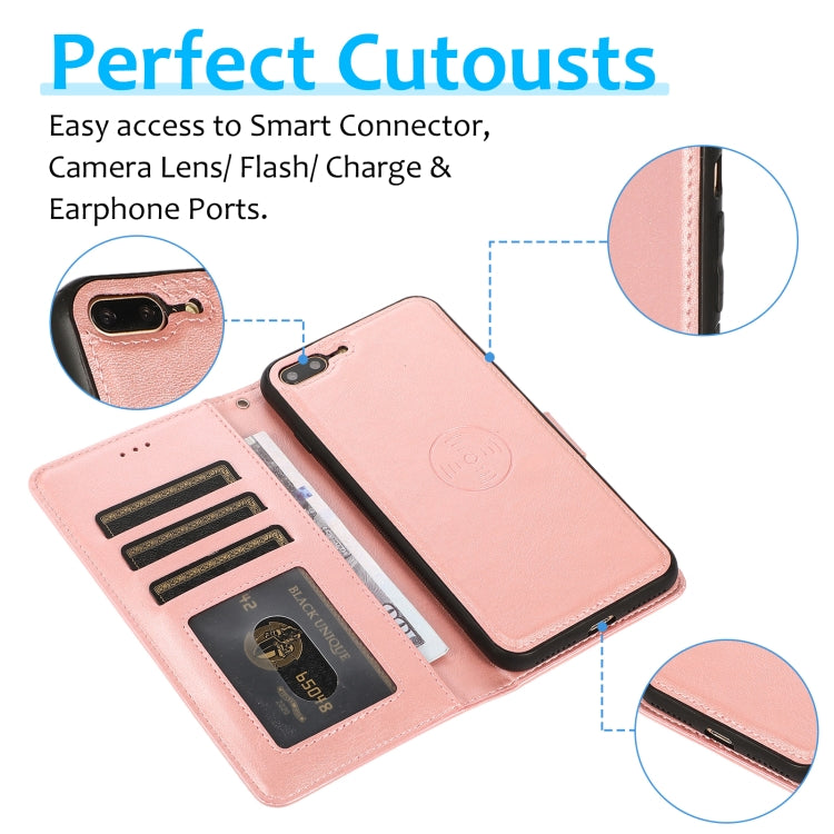 Calf Texture 2 in 1 Detachable Magnetic Back Cover Horizontal Flip Leather Case with Holder & Card Slots & Wallet & Photo Frame For iPhone 8 Plus / 7 Plus