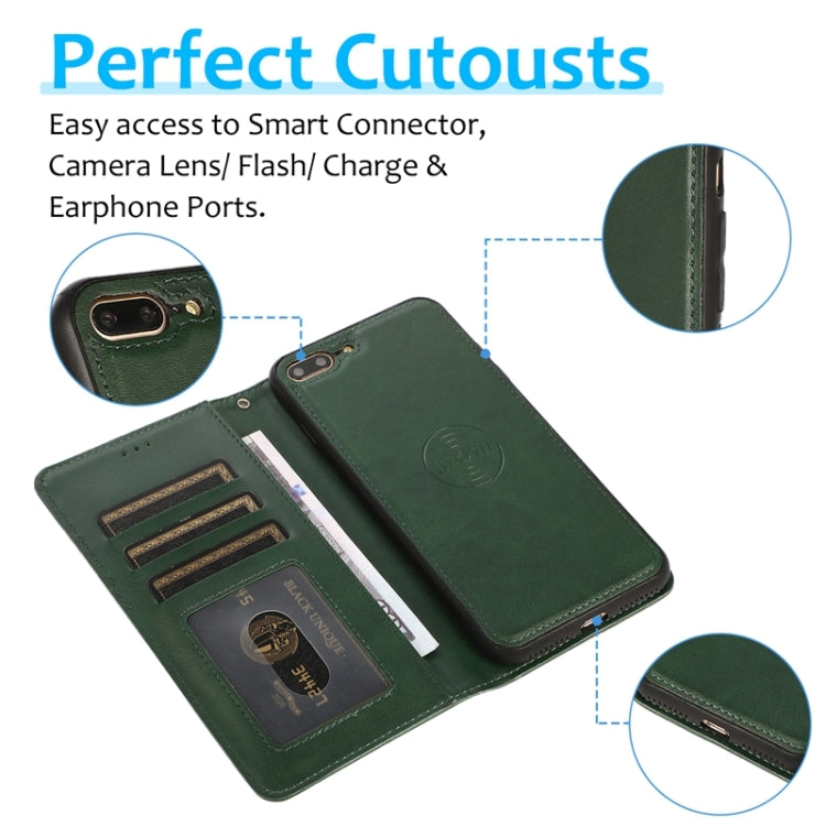 Calf Texture 2 in 1 Detachable Magnetic Back Cover Horizontal Flip Leather Case with Holder & Card Slots & Wallet & Photo Frame For iPhone 8 Plus / 7 Plus