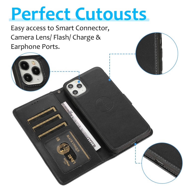 For iPhone 11 Pro Calf Texture 2 in 1 Detachable Magnetic Back Cover Horizontal Flip Leather Case with Holder & Card Slots & Wallet & Photo Frame