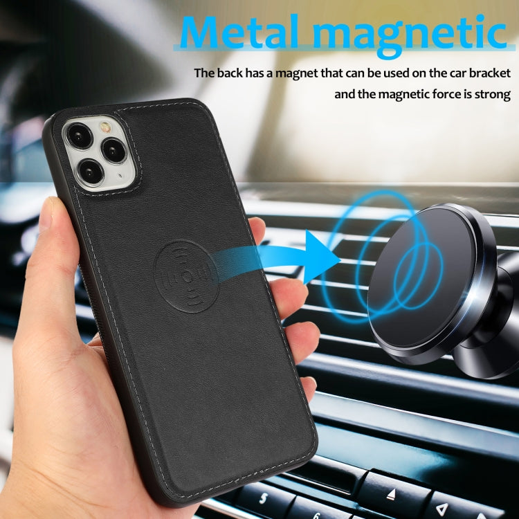 For iPhone 11 Pro Max Calf Texture 2 in 1 Detachable Magnetic Back Cover Horizontal Flip Leather Case with Holder & Card Slots & Wallet & Photo Frame