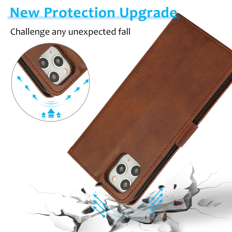 For iPhone 11 Pro Max Calf Texture 2 in 1 Detachable Magnetic Back Cover Horizontal Flip Leather Case with Holder & Card Slots & Wallet & Photo Frame