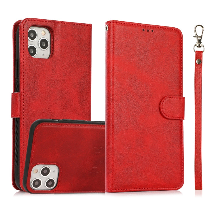 For iPhone 11 Pro Max Calf Texture 2 in 1 Detachable Magnetic Back Cover Horizontal Flip Leather Case with Holder & Card Slots & Wallet & Photo Frame