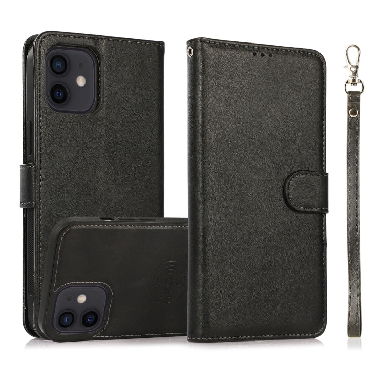 For iPhone 12 mini Calf Texture 2 in 1 Detachable Magnetic Back Cover Horizontal Flip Leather Case with Holder & Card Slots & Wallet & Photo Frame